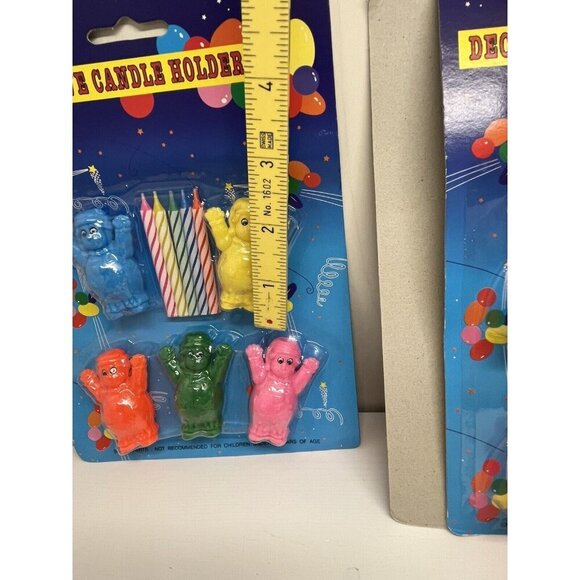 Novelty Candle Holder Kids Birthday Cake Topper Train Boats Bear clowns 4 packs - Picture 13 of 14